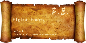Pigler Endre névjegykártya
